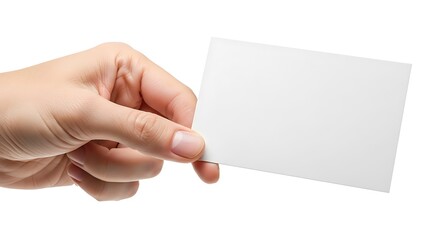 Obraz premium Blank Card in Hand on White Background
