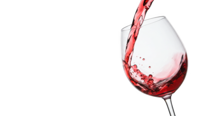 Red Wine Pouring Into Glass Splash PNG Transparent Background High Resolution