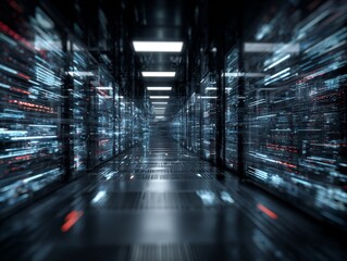 digital information flow through data center