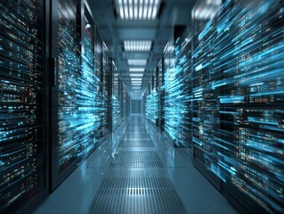 digital information flow through data center