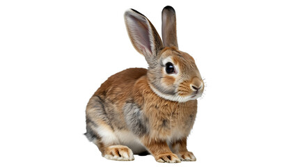Fototapeta premium Brown rabbit isolated cute bunny pet animal adorable hare easter mammal rodent on transparent background
