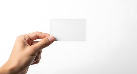 Obraz premium White Card Held in Hand