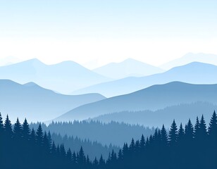 Obraz premium Misty mountain range landscape (1)