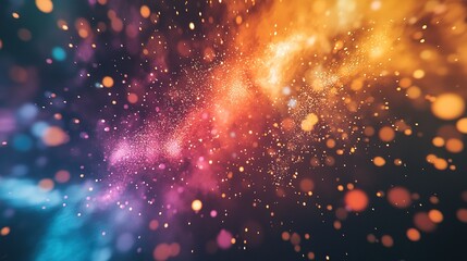 Close-up of colorful fireworks bursting in the night sky.