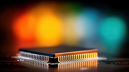 Innovative technology chip high-resolution macro photography digital environment creative focus modern concept