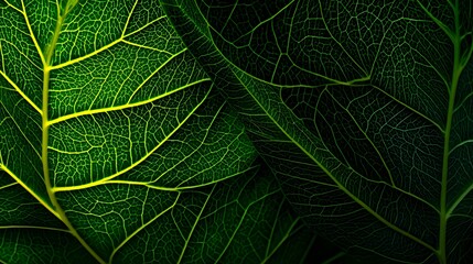Obraz premium Close-up view of a leaf's intricate vein structure.
