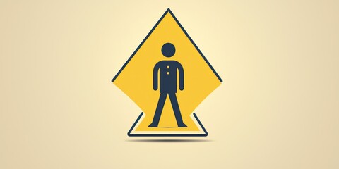 Unsafe behavior symbol with warning icon illustration