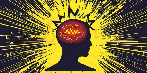 Vector design showing focus and mental alert warning sign