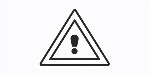 Warning icon in thin outline style