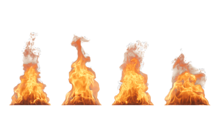 Fire flames animation effects graphic element burning hot blaze isolated design on transparent background