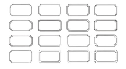 Collection of Sixteen Simple Black Rectangular Frames