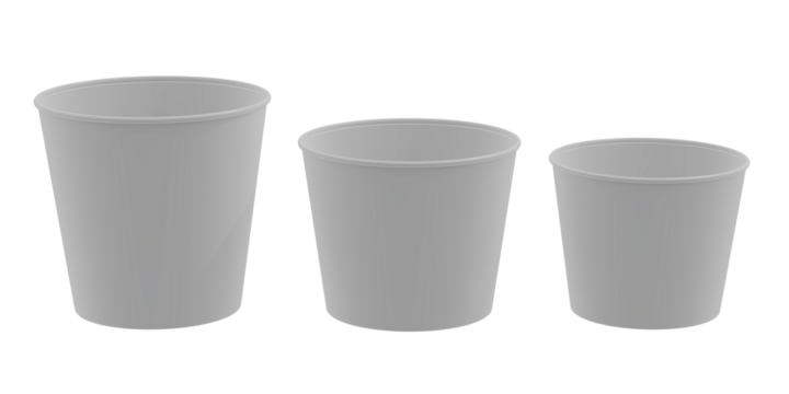 white bucket, cardboard, food bucket, bulk wine cooler for summer picnic, party, wedding, food storage supplies, on transparent background