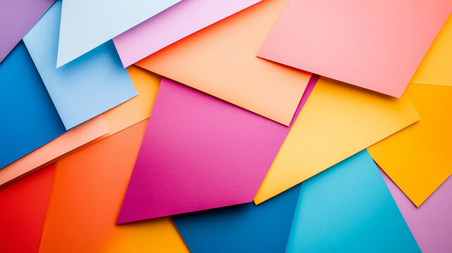 Colorful overlapping papers creating an abstract background