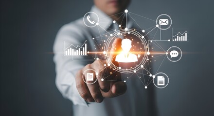 Human resources management system hr technology business network automation and digital transformation concept