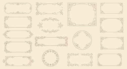 Ornate Vintage Frames and Borders Collection with Floral and Swirling Designs