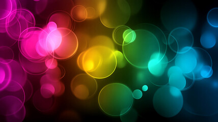 Bokeh Effect A softfocus background with rainbowcolored bokeh lights