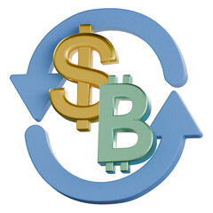 Currency Exchange Rates 3D Icon Colorful Style