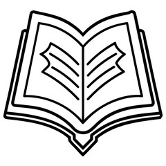 Open Quran Book Thin Line Vector