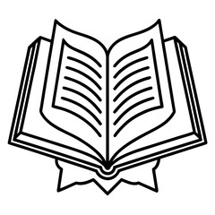 Open Quran Book Thin Line Vector