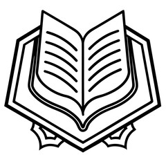 Open Quran Book Thin Line Vector