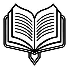 Open Quran Book Thin Line Vector