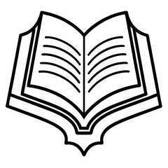 Open Quran Book Thin Line Vector