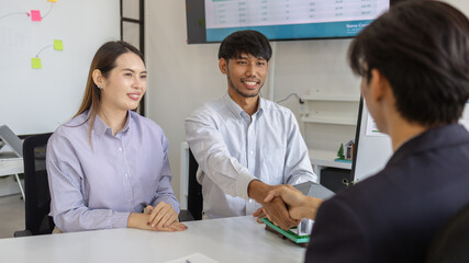 handshake, selling a house and home, Signing a house purchase and sale agreement, housing rental, mortgage, real estate, rent, selling, loan, property, agent