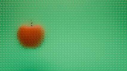 apple fruit form inside circle grid pattern background design image