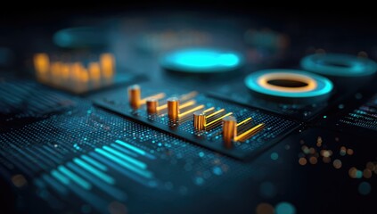 Abstract data visualization, charts and graphs