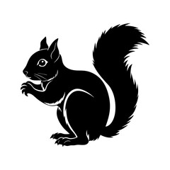 squirrel silhouette vector art