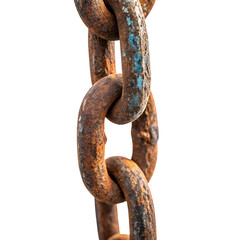 Fototapeta premium Rusty Metal Chain Isolated Macro