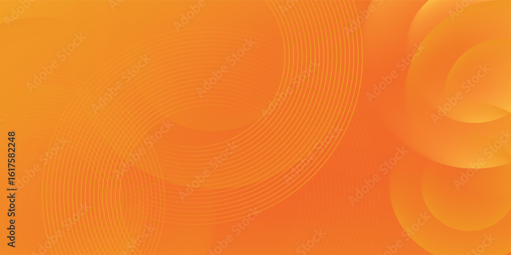 Poster abstract orange circular background. dynamic sound wave. design element. vector illustration
