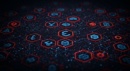 Digital currency network abstract background