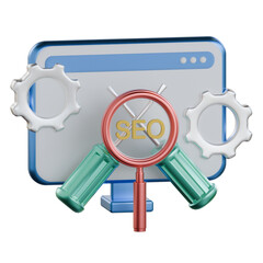 SEO Optimization Wrench 3D Icon Colorful Style