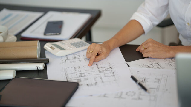 Senior business asian woman architect engineer