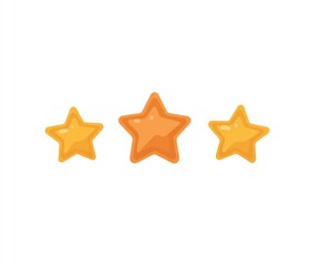 Three rounded, orange-yellow stars