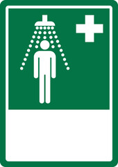 emergency and first aid safety signs_safety shower portrait size a4/a3/a2/a1 