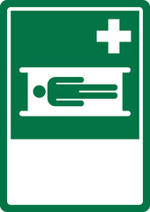 emergency and first aid safety signs_stretcher. portrait size a4/a3/a2/a1 