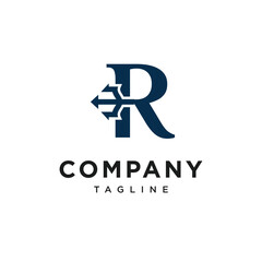 Letter R Trident Logo Icon vector