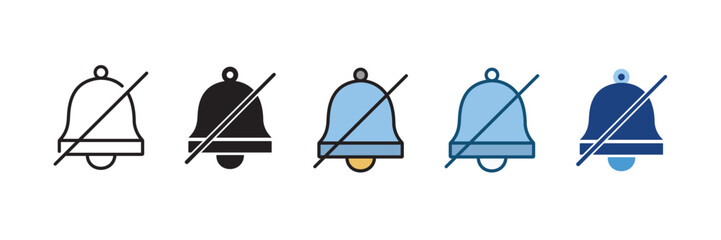 Notification Bell Icons with Slash