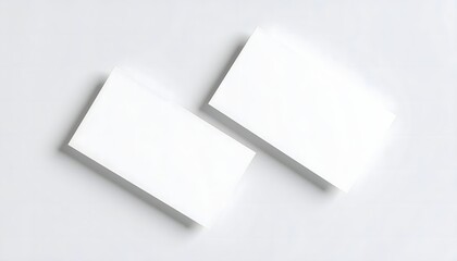 Top-down white business card layout 3D render