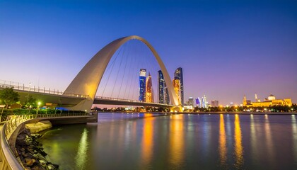 Obraz premium Modern city bridge at twilight