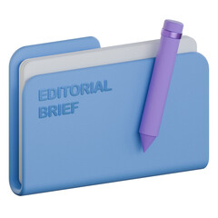 Editorial Brief Template 3D Icon Colorful Design