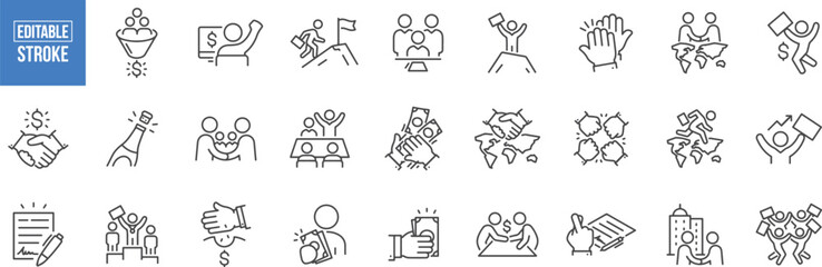 Corporate and Community Icon Set – Office, Staff, Employees, Business, People, Company, Network, Professional Team, Leadership, Communication, Organization, Human Resource, Collaboration, Career, Grou