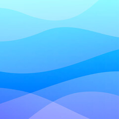 波をイメージした青と水色のグラデーションベクター背景　スクエア正方形