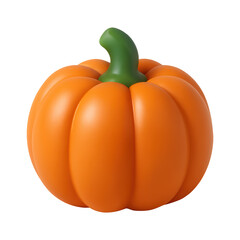 3D illustration of pumpkin with stem with transparent background