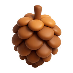 3D illustration of pine cone with transparent background