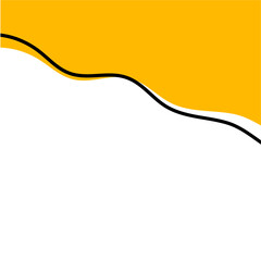Yellow Wave Corner Shape Element. Modern separator header for website and app.