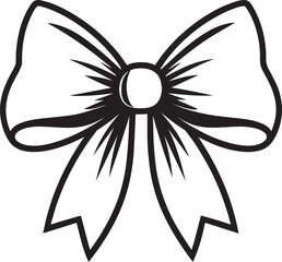 Christmas Bow Silhouette in Black | Decorative Holiday Ribbon Illustration Vector Format