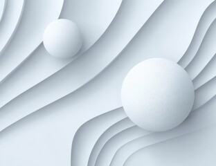 Light gray, wavy background with two spheres